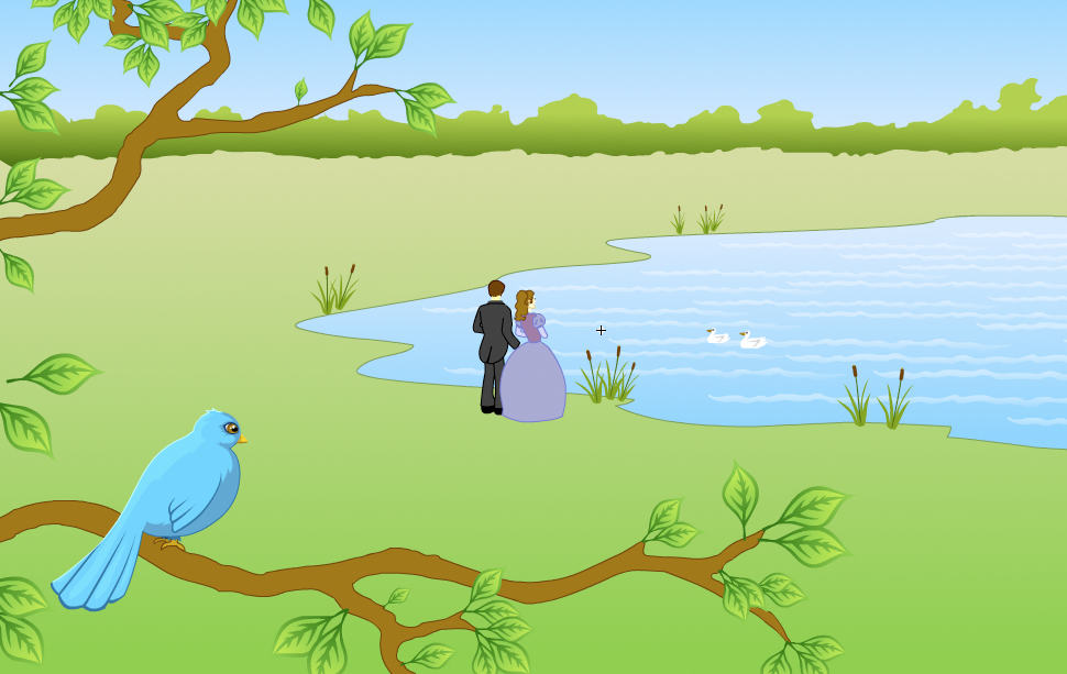 Birthday Alarm Greeting Card 1 couple by a lake