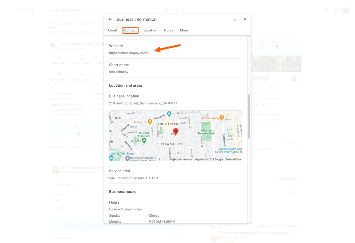google business profile settings - edit profile